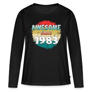 40th birthday born 1983 Awesome Since 1983 - Women's Premium Organic Long Sleeve Shirt - black - Front - Julia (174cm)