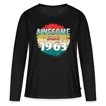 60th birthday born 1963 Awesome Since 1963 - Women's Premium Organic Long Sleeve Shirt - black - Front - Julia (174cm)