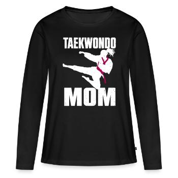 Cool Taekwondo Mama für Frauen Mädchen Karate Judo Mar - Frauen Premium Bio Langarmshirt - Schwarz - Vorne - Julia (174cm)