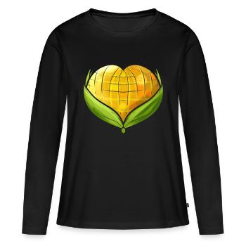 Corn On the Cob In Heart Shape - Végétarien - Go - T-shirt manches longues Premium bio Femme - noir - Devant - Julia (174cm)