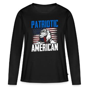 Patriote américain Patriote américain patriote - T-shirt manches longues Premium bio Femme - noir - Devant - Julia (174cm)