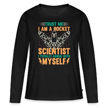 Space Rocket Space Travel Space Ship Funny Rocket - T-shirt manches longues Premium bio Femme - noir - Devant - Julia (174cm)