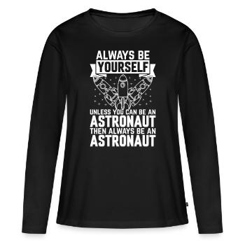 Space Rocket Space Ship Aerospace Space Travel Ast - Frauen Premium Bio Langarmshirt - Schwarz - Vorne - Julia (174cm)