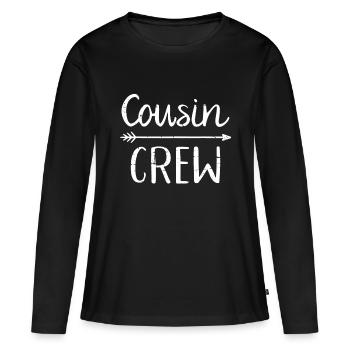 Cousin Crew - Women's Premium Organic Long Sleeve Shirt - black - Front - Julia (174cm)