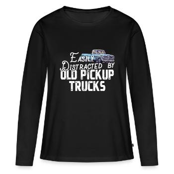 Facilement distrait par de vieilles camionnettes - Cute Truc - T-shirt manches longues Premium bio Femme - noir - Devant - Julia (174cm)