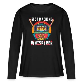 Kasino Glücksspiel Spielautomat Kartenspiel - Frauen Premium Bio Langarmshirt - Schwarz - Vorne - Julia (174cm)