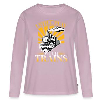 Train Modellbauer, Modelllokomitive Lok Lokomotive - T-shirt manches longues Premium bio Femme - rose poudré - Devant - Julia (174cm)