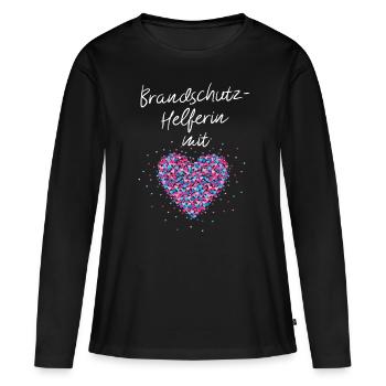 Brandschutzhelferin mit Herz Brandschutz Arbeit - Frauen Premium Bio Langarmshirt - Schwarz - Vorne - Julia (174cm)