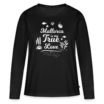 Mallorca Spanien Insel Balearen Geschenkidee - Frauen Premium Bio Langarmshirt - Schwarz - Vorne - Julia (174cm)