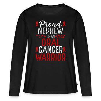 Oral Cancer Awareness Movement for Nephew Ribbon - Frauen Premium Bio Langarmshirt - Schwarz - Vorne - Julia (174cm)