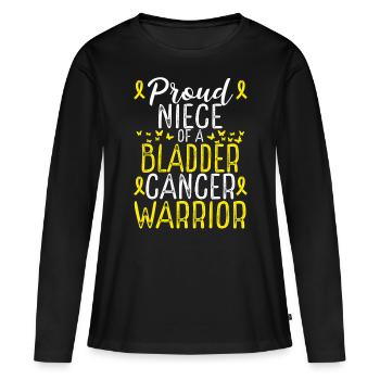 Bladder Cancer Awareness Movement for Niece Ribbon - Women's Premium Organic Long Sleeve Shirt - black - Front - Julia (174cm)