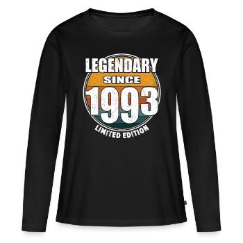 30. Geburtstag Jahrgang 1993 Legendary Since 1993 - Frauen Premium Bio Langarmshirt - Schwarz - Vorne - Julia (174cm)