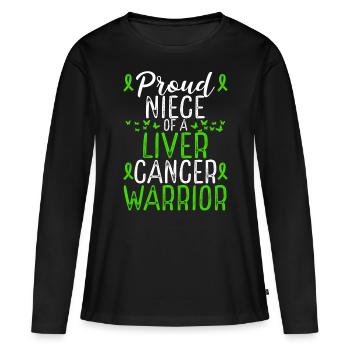 Liver Cancer Awareness Movement for Niece Ribbon - Frauen Premium Bio Langarmshirt - Schwarz - Vorne - Julia (174cm)