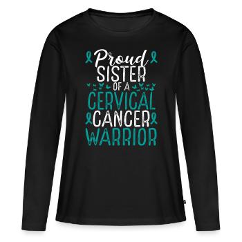 Cervical Cancer Awareness Movement Sister Ribbon - Women's Premium Organic Long Sleeve Shirt - black - Front - Julia (174cm)