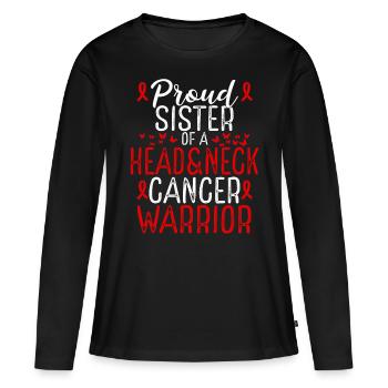 Head&Neck Cancer Awareness Movement Sister Ribbon - Frauen Premium Bio Langarmshirt - Schwarz - Vorne - Julia (174cm)
