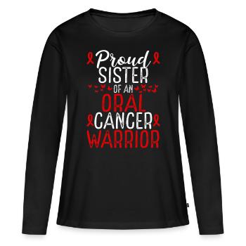 Oral Cancer Awareness Movement for Sister Ribbon - Frauen Premium Bio Langarmshirt - Schwarz - Vorne - Julia (174cm)