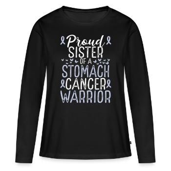 Stomach Cancer Awareness Movement Sister Ribbon - Frauen Premium Bio Langarmshirt - Schwarz - Vorne - Julia (174cm)