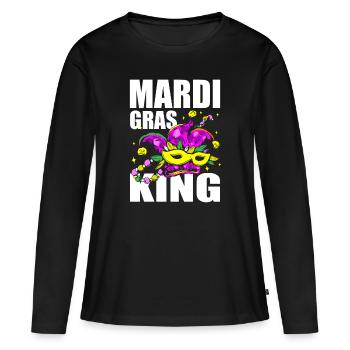 Mardi Gras King Shenanigan Mascarade Joker Jester - T-shirt manches longues Premium bio Femme - noir - Devant - Julia (174cm)