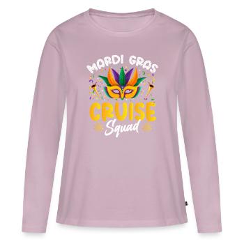 Mascarade de l’escouade de croisière du Mardi Gras Shenanigan - T-shirt manches longues Premium bio Femme - rose poudré - Devant - Julia (174cm)