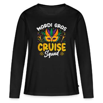 Mascarade de l’escouade de croisière du Mardi Gras Shenanigan - T-shirt manches longues Premium bio Femme - noir - Devant - Julia (174cm)
