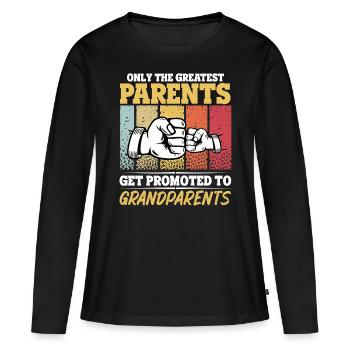 Les meilleurs parents sont promus grands-parents - T-shirt manches longues Premium bio Femme - noir - Devant - Julia (174cm)