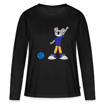 Koala joue au bowling - T-shirt manches longues Premium bio Femme - noir - Devant - Julia (174cm)