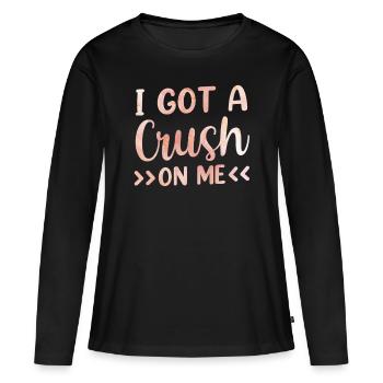 J’ai le béguin pour moi-même-amour doux - T-shirt manches longues Premium bio Femme - noir - Devant - Julia (174cm)