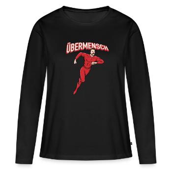 Philosophie de Nietzsche Übermensch - T-shirt manches longues Premium bio Femme - noir - Devant - Julia (174cm)