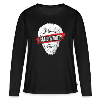 Philosophie de Markus Aurelius - T-shirt manches longues Premium bio Femme - noir - Devant - Julia (174cm)