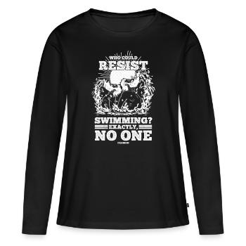 Nager - T-shirt manches longues Premium bio Femme - noir - Devant - Julia (174cm)