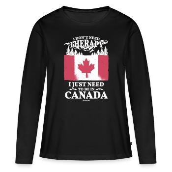Canada - T-shirt manches longues Premium bio Femme - noir - Devant - Julia (174cm)