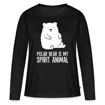 Polar Bear Is My Spirit Animal Funny Polar Bear - Women's Premium Organic Long Sleeve Shirt - black - Front - Julia (174cm)