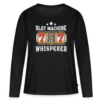 Kasino Glücksspiel Spielautomat Kartenspiel - Frauen Premium Bio Langarmshirt - Schwarz - Vorne - Julia (174cm)