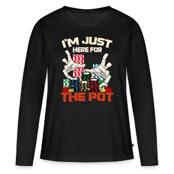 Kasino Glücksspiel Spielautomat Kartenspiel - Frauen Premium Bio Langarmshirt - Schwarz - Vorne - Julia (174cm)