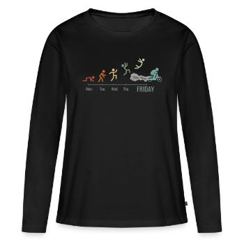 Moped Moped Scooter Moped Moped Driver Moped Weekend - Women's Premium Organic Long Sleeve Shirt - black - Front - Julia (174cm)
