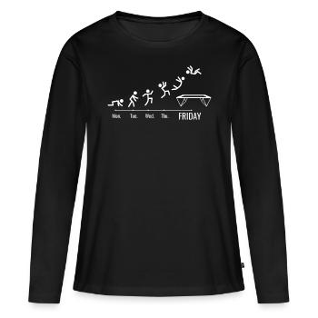 Week-end Fitness Workout Trampoline Hall Sports - T-shirt manches longues Premium bio Femme - noir - Devant - Julia (174cm)