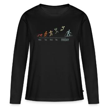 Skiing Skiing Skiing Weekend Skis - Women's Premium Organic Long Sleeve Shirt - black - Front - Julia (174cm)