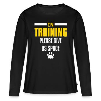 Mens Funny Pet Animal Dogs Training Quote For A Do - Women's Premium Organic Long Sleeve Shirt - black - Front - Julia (174cm)