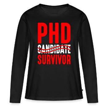 Candidat au doctorat Survivant 9 - T-shirt manches longues Premium bio Femme - noir - Devant - Julia (174cm)