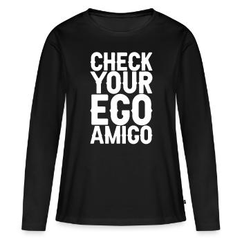 Vérifiez votre Ego Amigo - T-shirt manches longues Premium bio Femme - noir - Devant - Julia (174cm)
