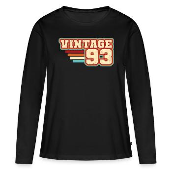 30. Geburtstag Jahrgang 1993 Vintage 1993 - Frauen Premium Bio Langarmshirt - Schwarz - Vorne - Julia (174cm)