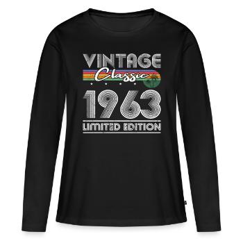 60th Birthday Vintage 1963 Classic 1963 - Women's Premium Organic Long Sleeve Shirt - black - Front - Julia (174cm)