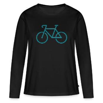 Bicyclette - T-shirt manches longues Premium bio Femme - noir - Devant - Julia (174cm)