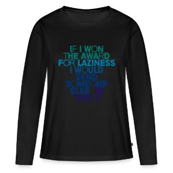 Si j’ai gagné le prix de la paresse 4 - T-shirt manches longues Premium bio Femme - noir - Devant - Julia (174cm)