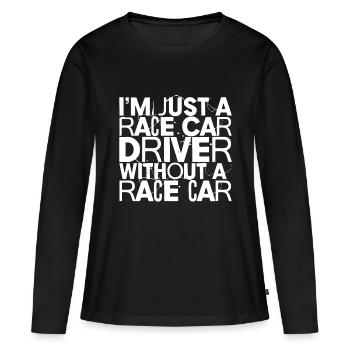 Je ne suis qu’un pilote de course sans voiture de course - T-shirt manches longues Premium bio Femme - noir - Devant - Julia (174cm)