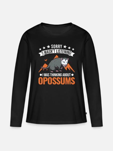 Opossum Geschenk Possum Beutelratte - Frauen Premium Bio Langarmshirt - Schwarz