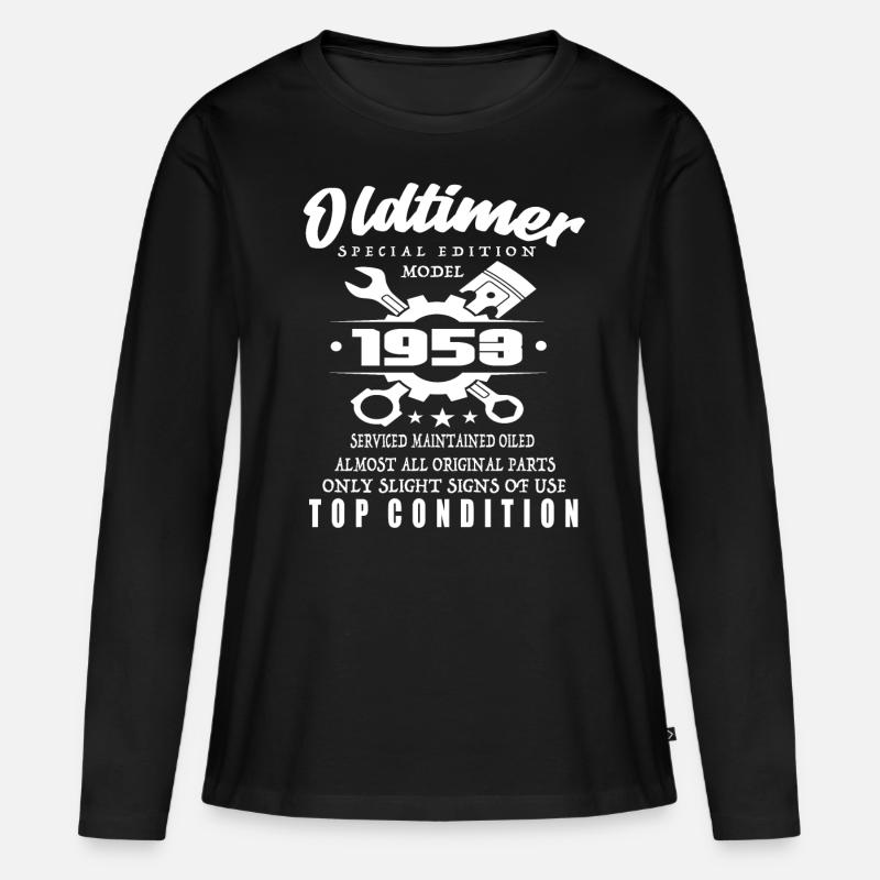Oldtimer Special Edition Modell 1953 Geburtstag - Frauen Premium Bio Langarmshirt - Schwarz