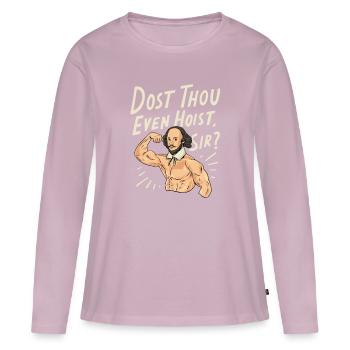 Citation de William Shakespeare - T-shirt manches longues Premium bio Femme - rose poudré - Devant - Julia (174cm)