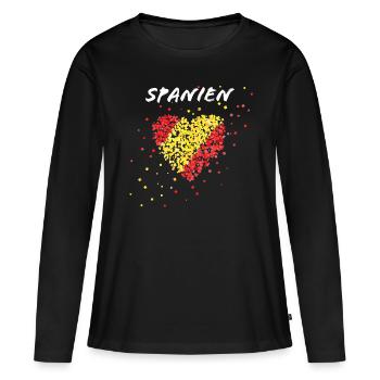 Espagne Espagnol Drapeau espagnol Drapeau Espagnefan - T-shirt manches longues Premium bio Femme - noir - Devant - Julia (174cm)