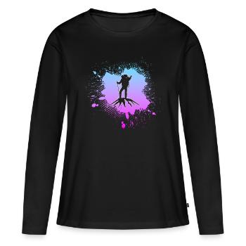 Bergsteigen - Frauen Premium Bio Langarmshirt - Schwarz - Vorne - Julia (174cm)
